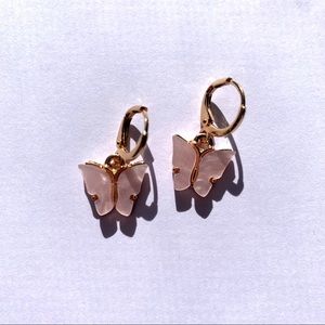 FREE W/ BUNDLE OF 3+ Pink Butterfly Hoop Earrings